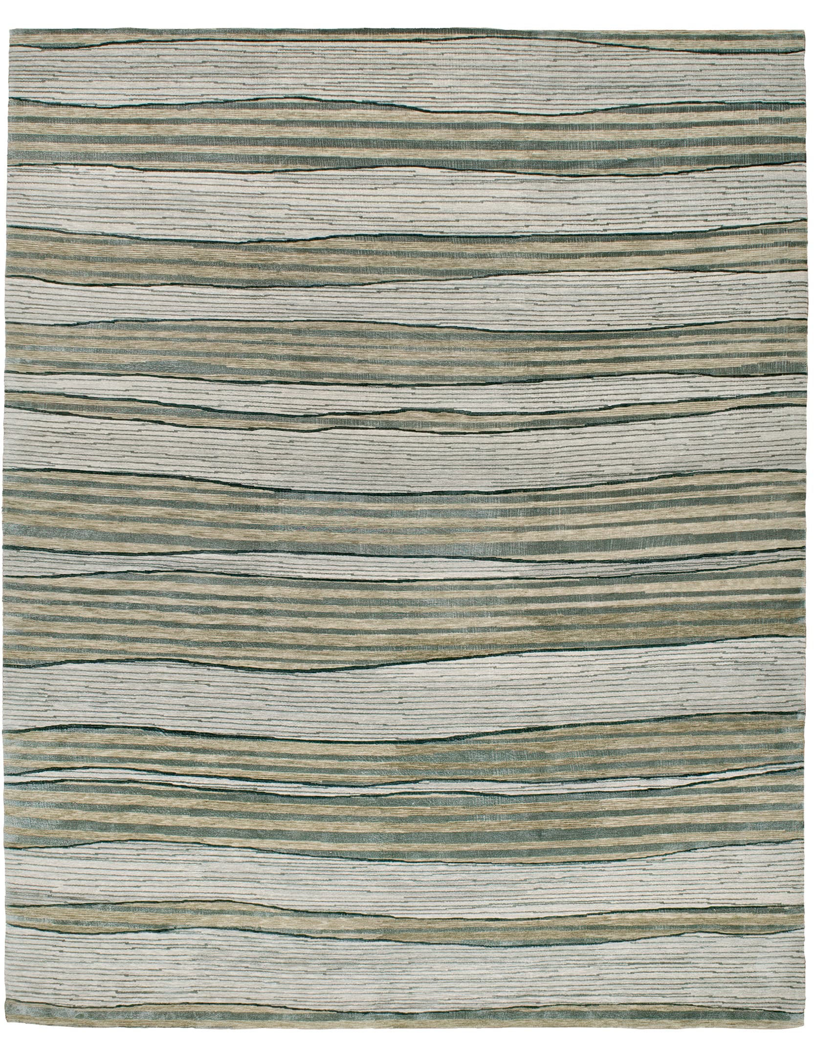 Tomoya Wool-and-Silk Rug in Willow