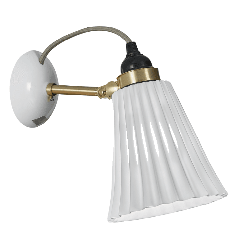 sconce with a pleated glass shade