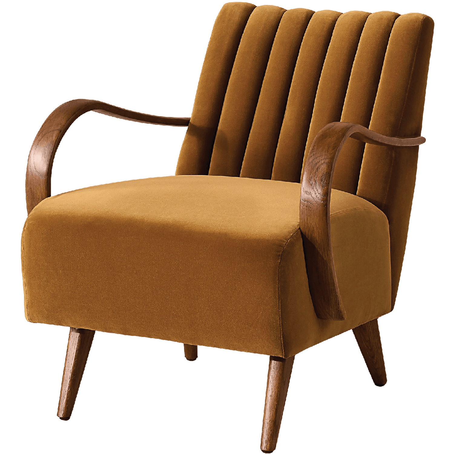 Evie Armchair in Mustard Velvet