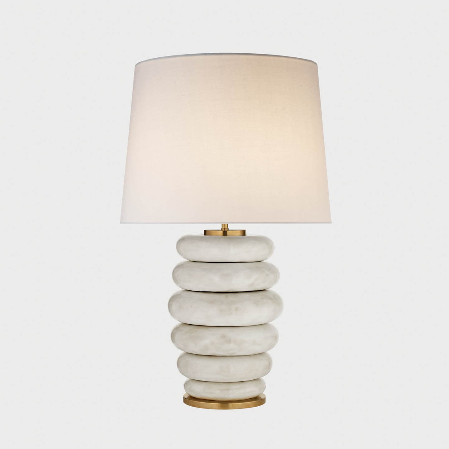 antique ceramic stacked base of a table lamp