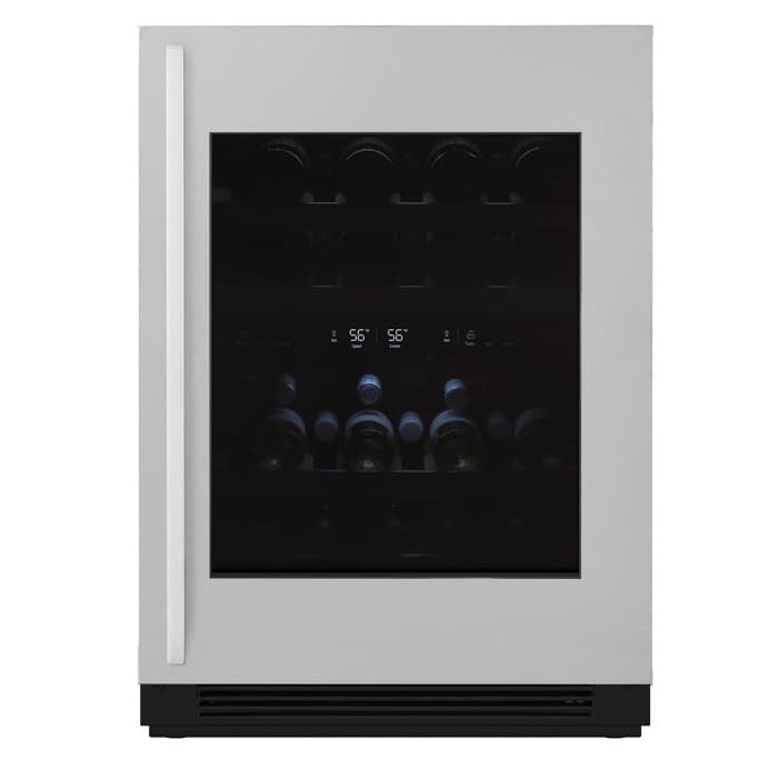 silver undercounter wine refrigerator