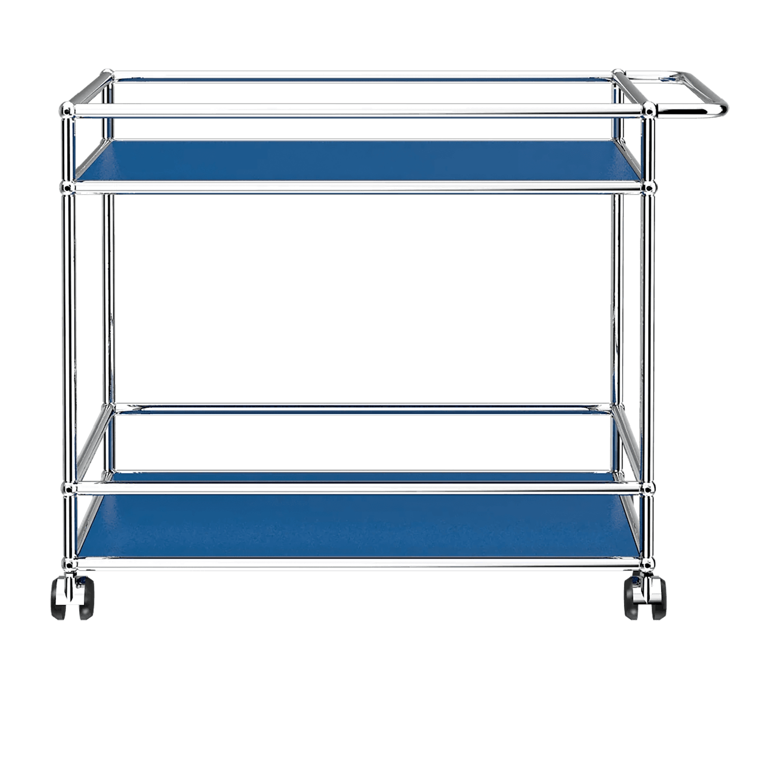 blue and silver bar cart