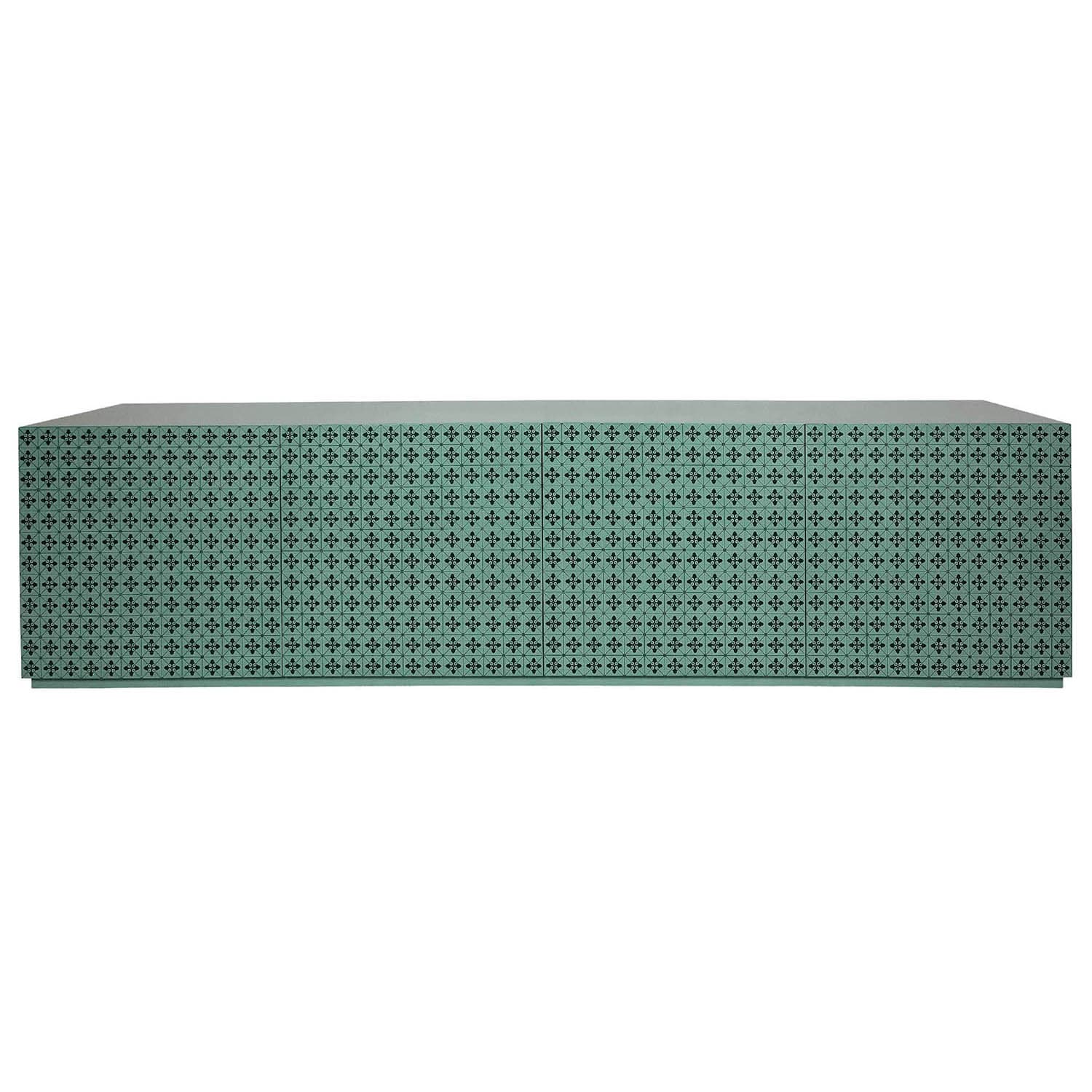 green four door TV cabinet