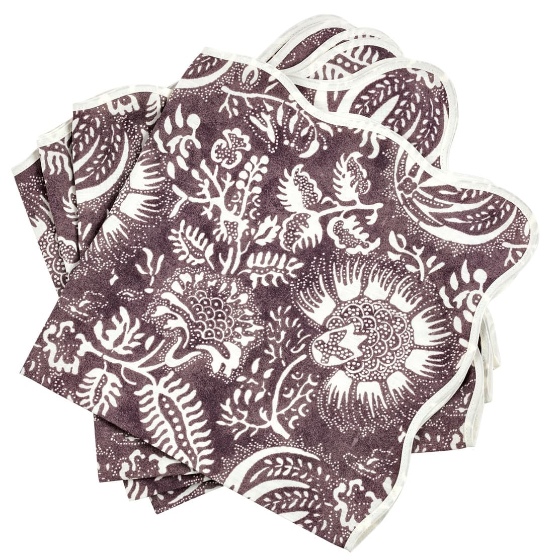purple floral napkin