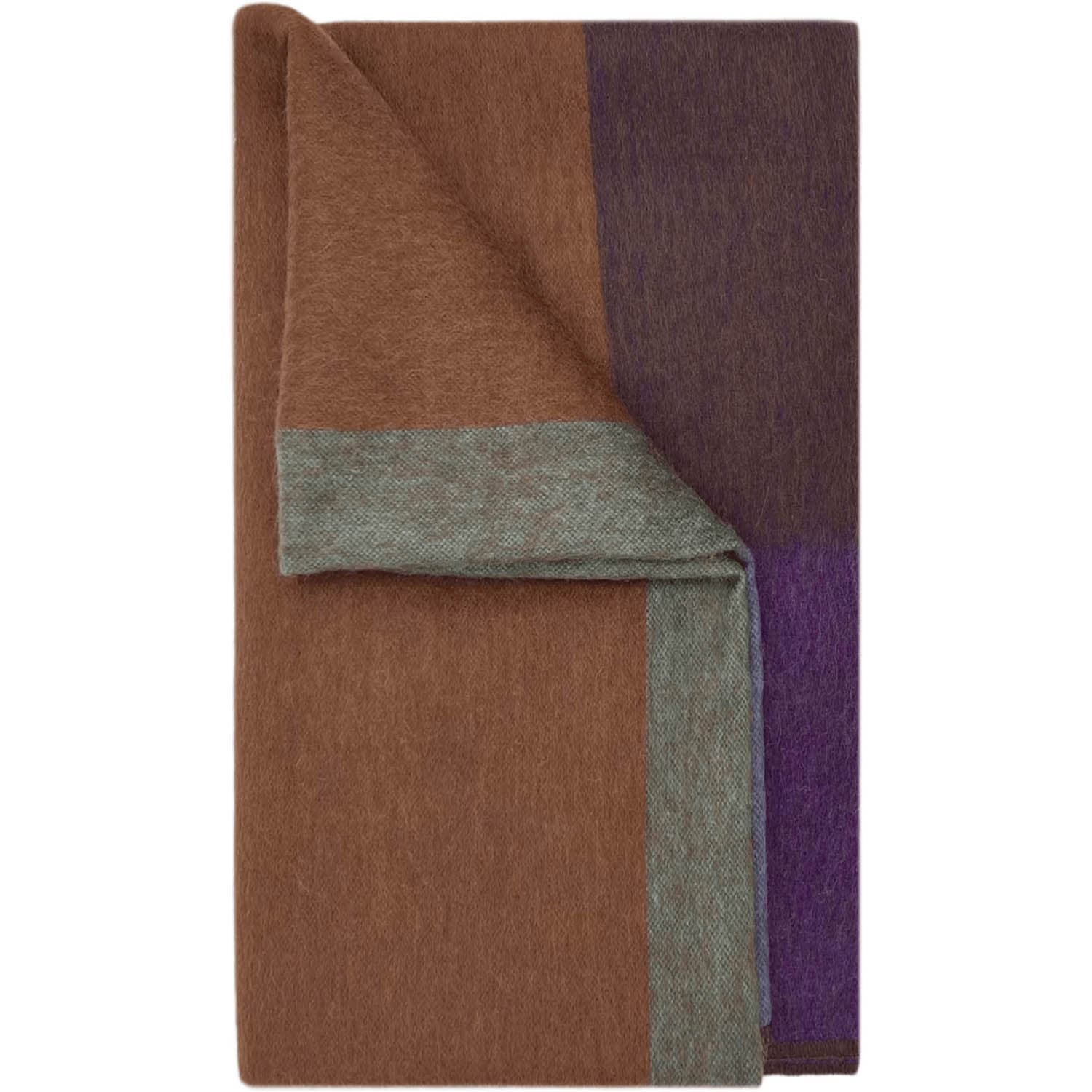 orange, grey and purple alpaca blanket