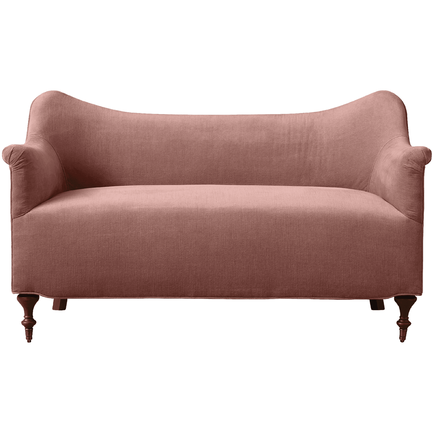 Camdyn Settee in Luster Rosewood Velvet
