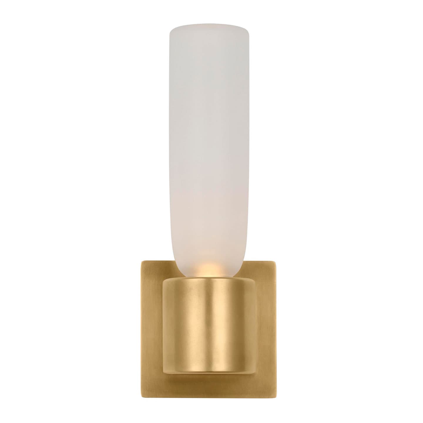 gold sconce with a tall bulb