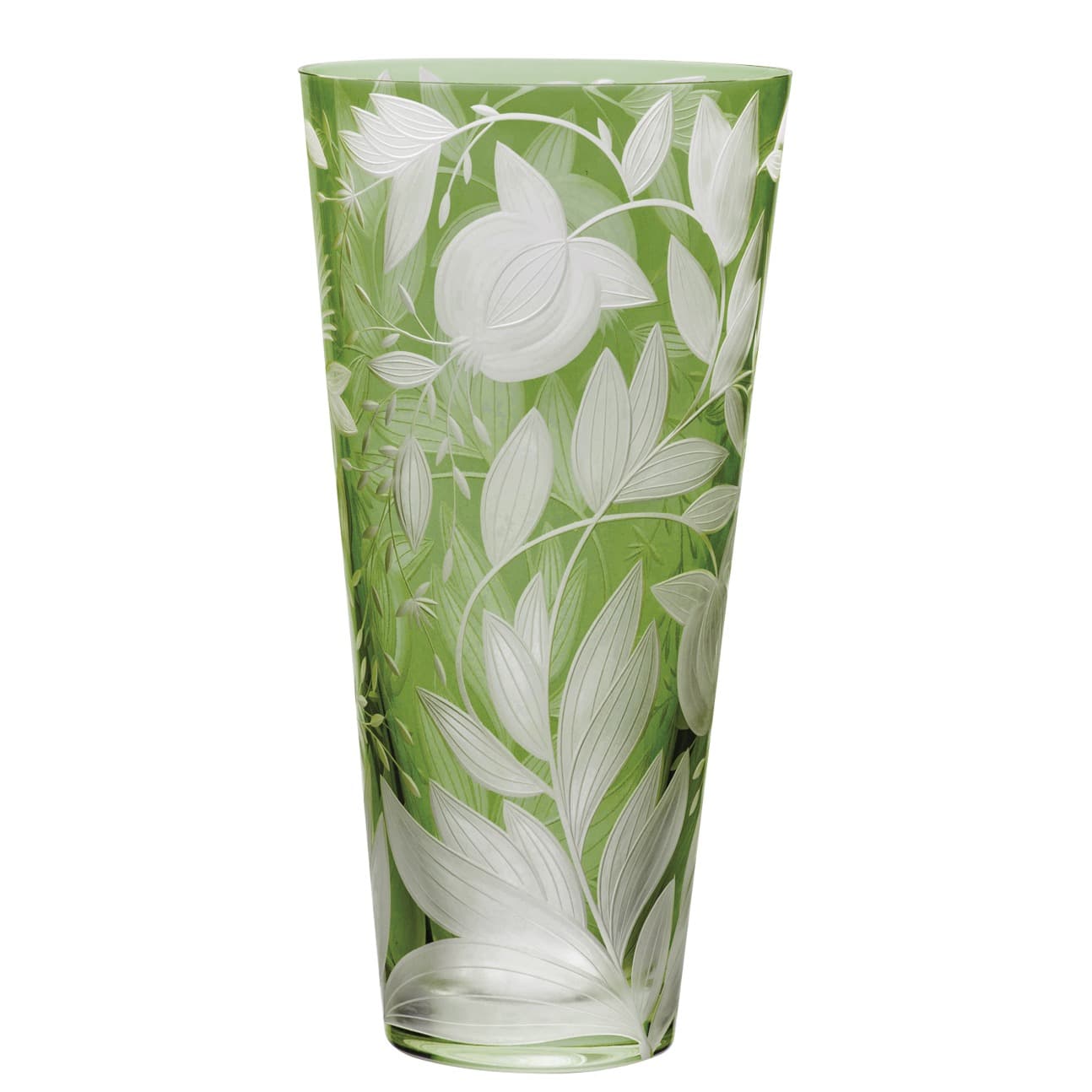 green floral vase