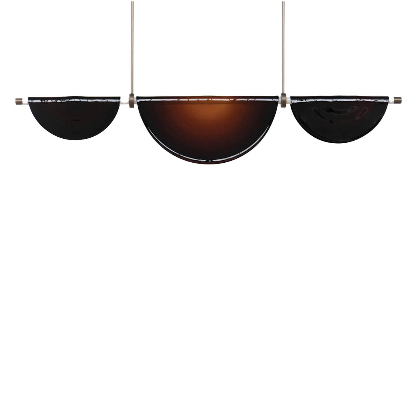 glass and bronze aluminum chandelier