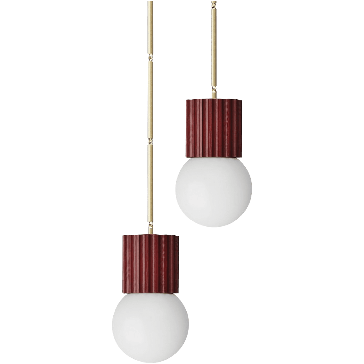 Aster Pendant Globe in Oxblood on Ash