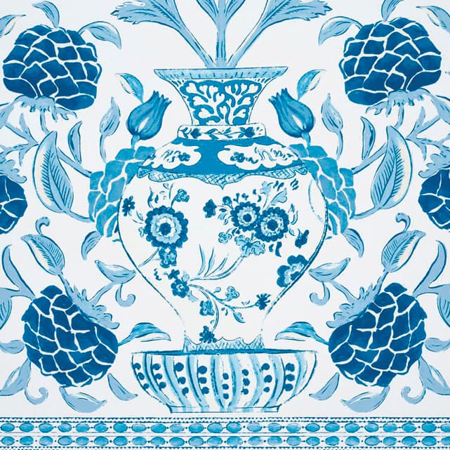 wallpaper with a vase motif
