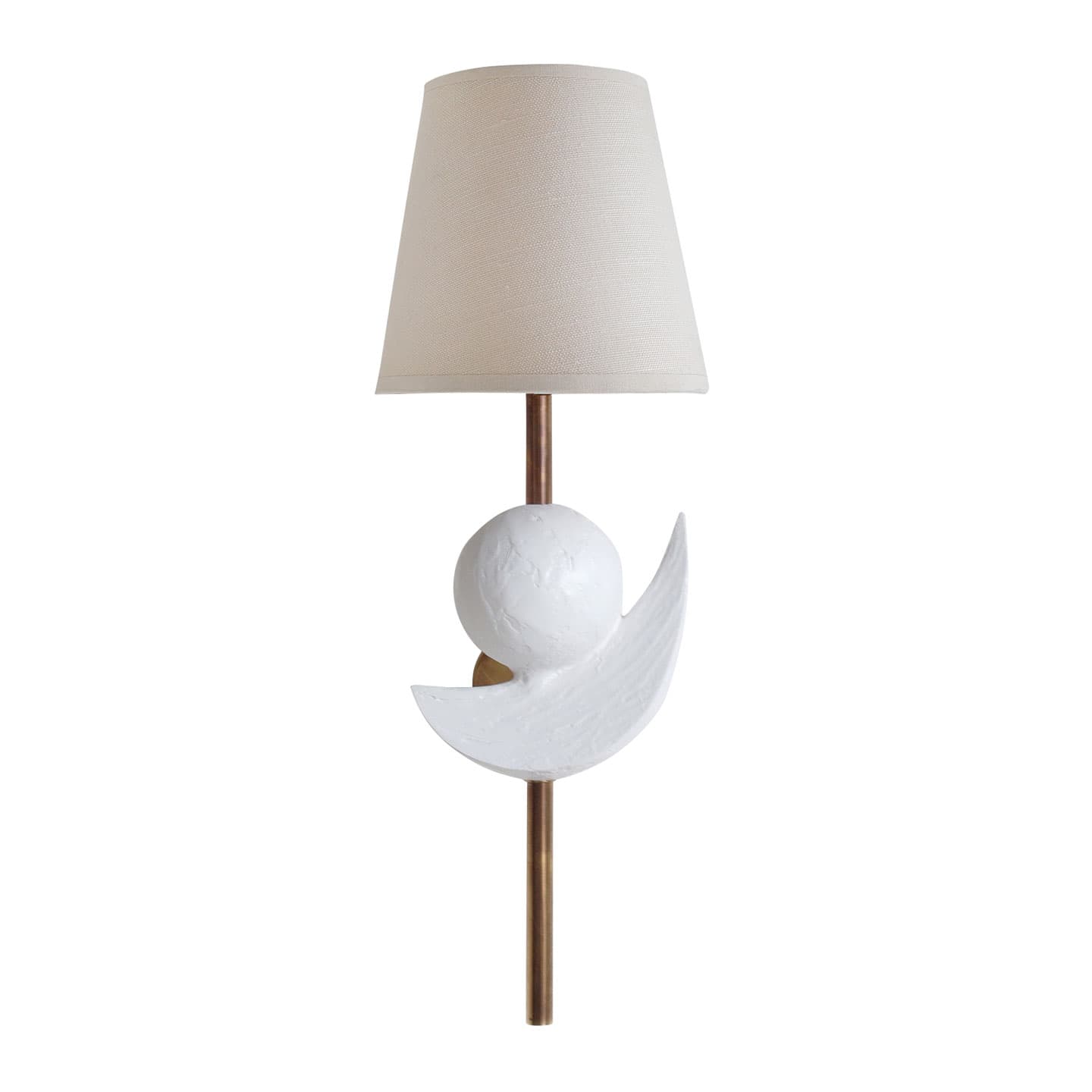 wall sconce with a moon sculpture along the frame