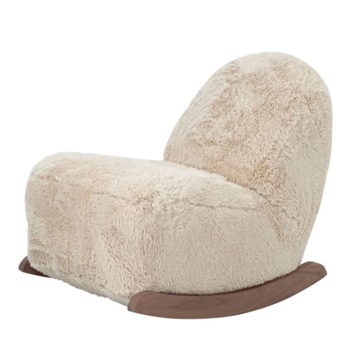 armless fuzzy rocker chair