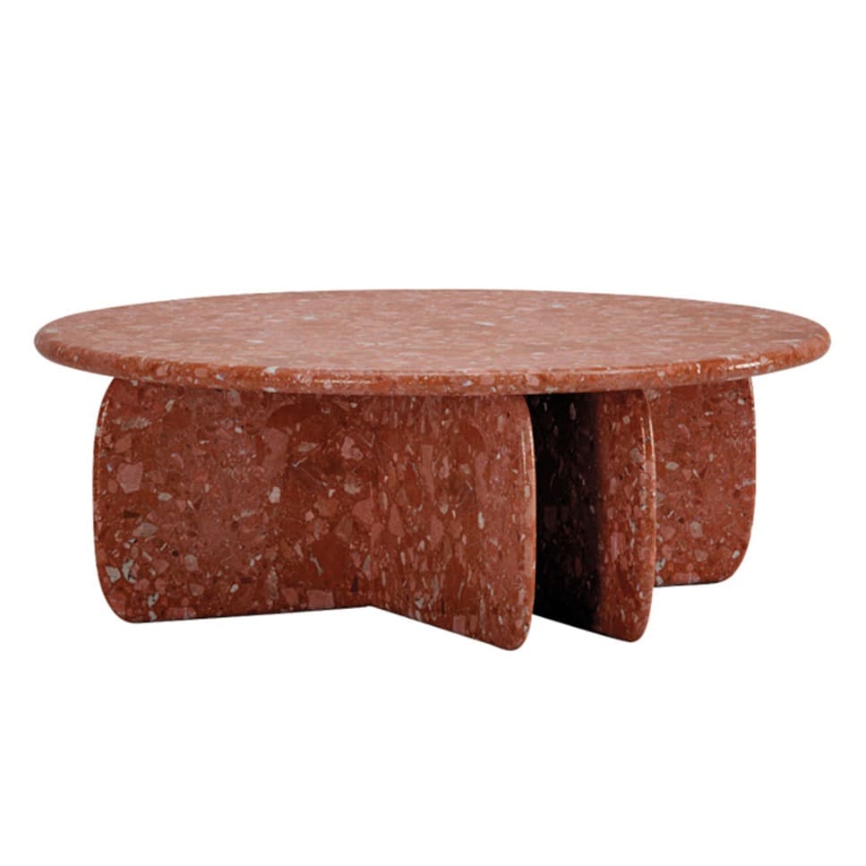 red terrazzo table