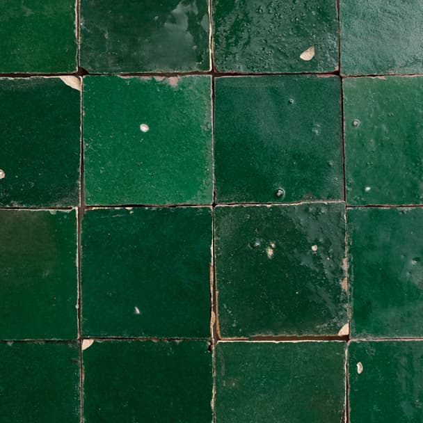 green zellige tiles