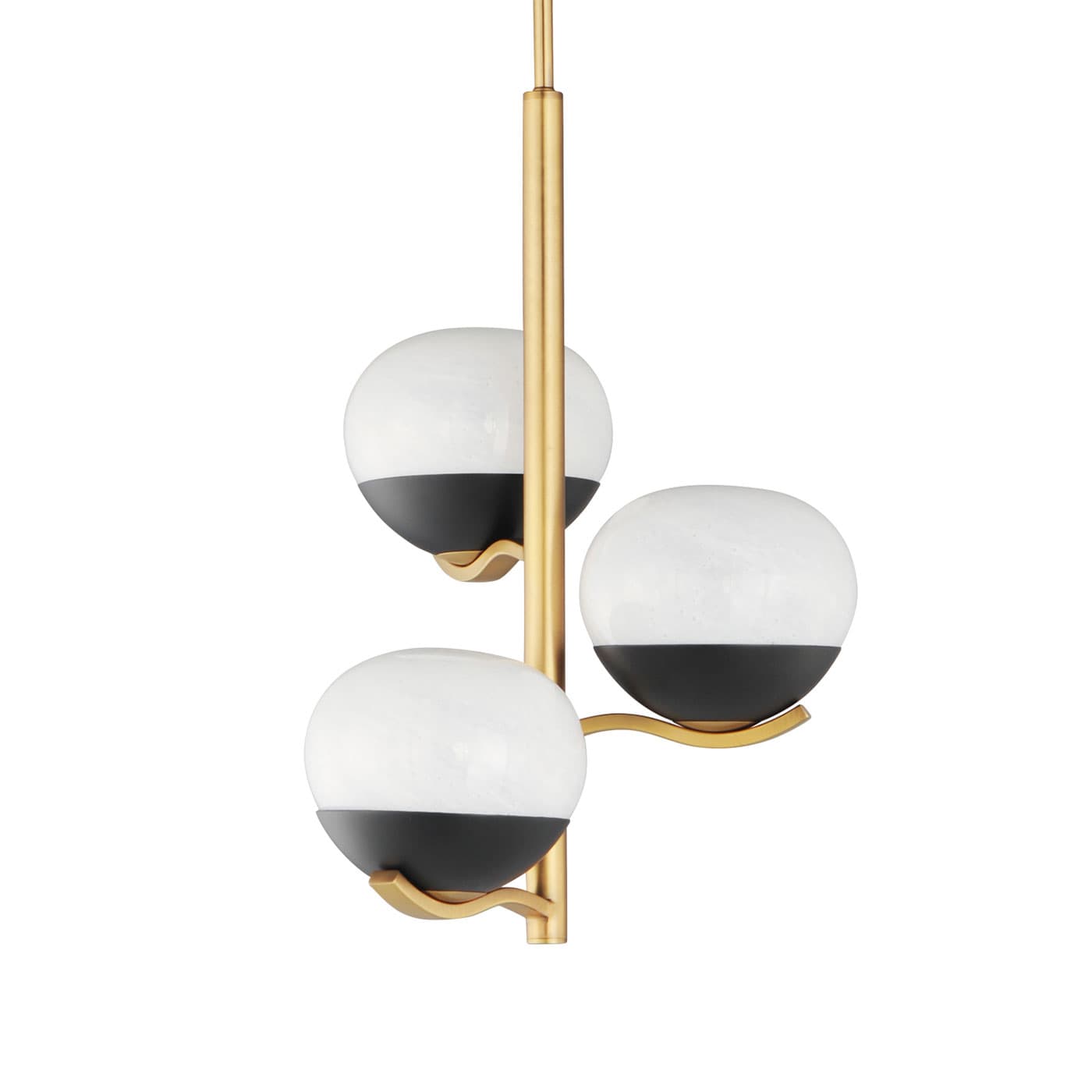 3-light chandelier with a gold base