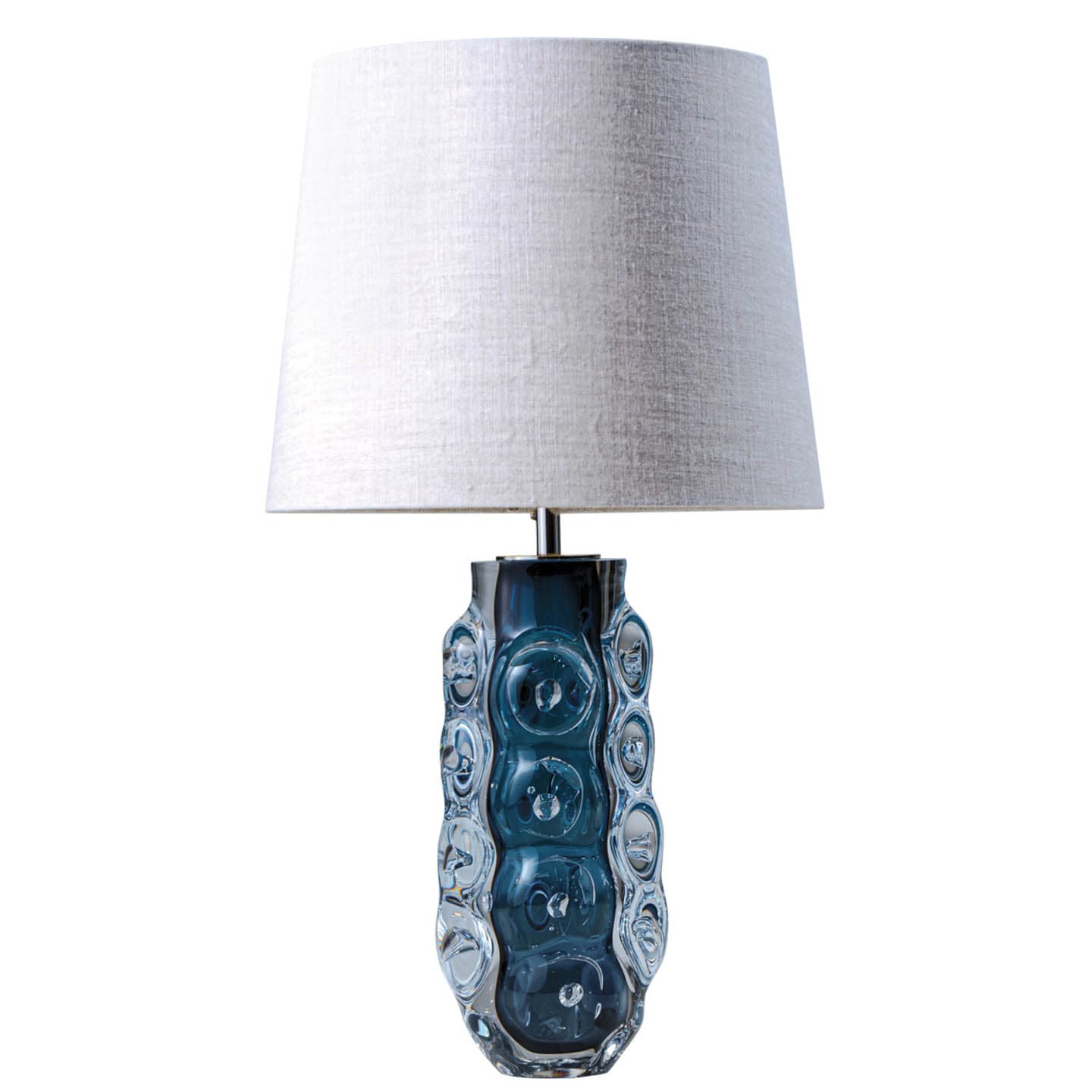 table lamp with a blue body