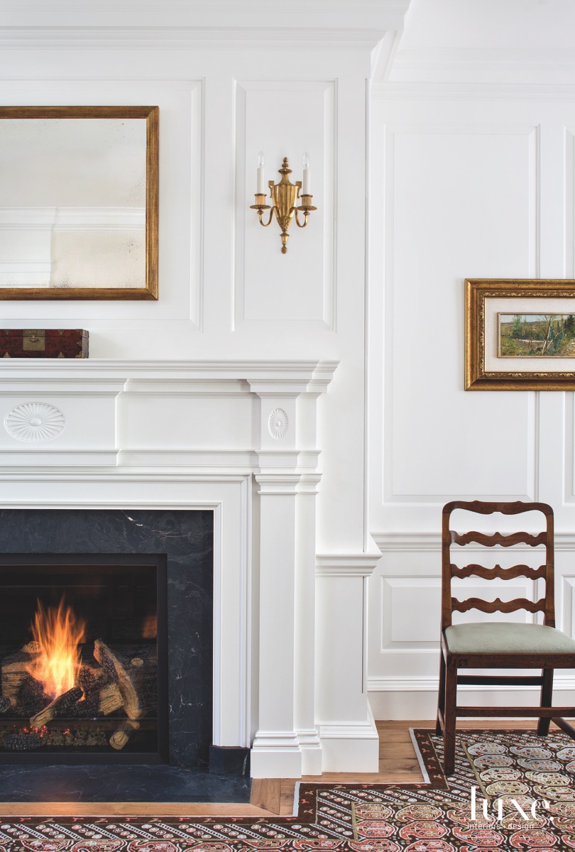 modern living room fireplace neutral