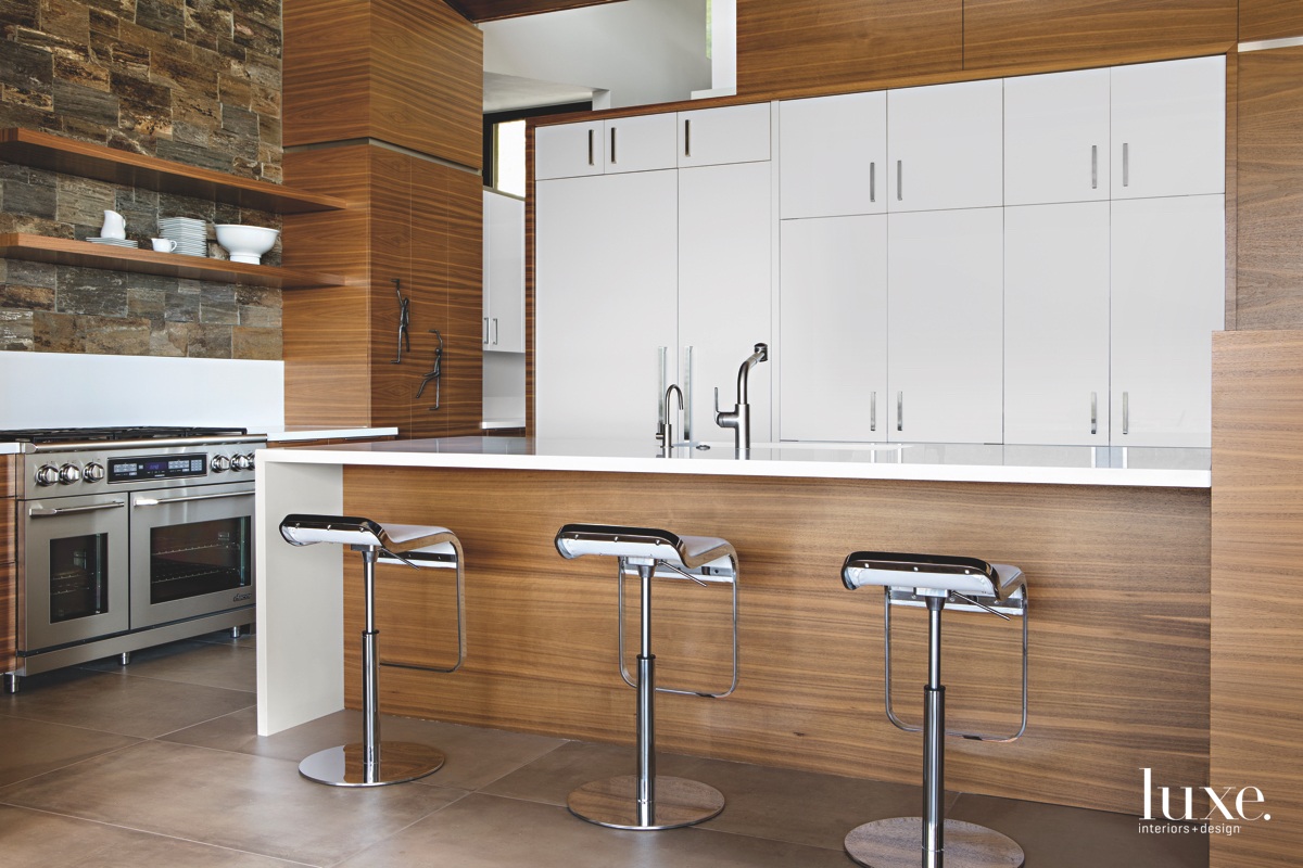 modern brown and white kitchen...