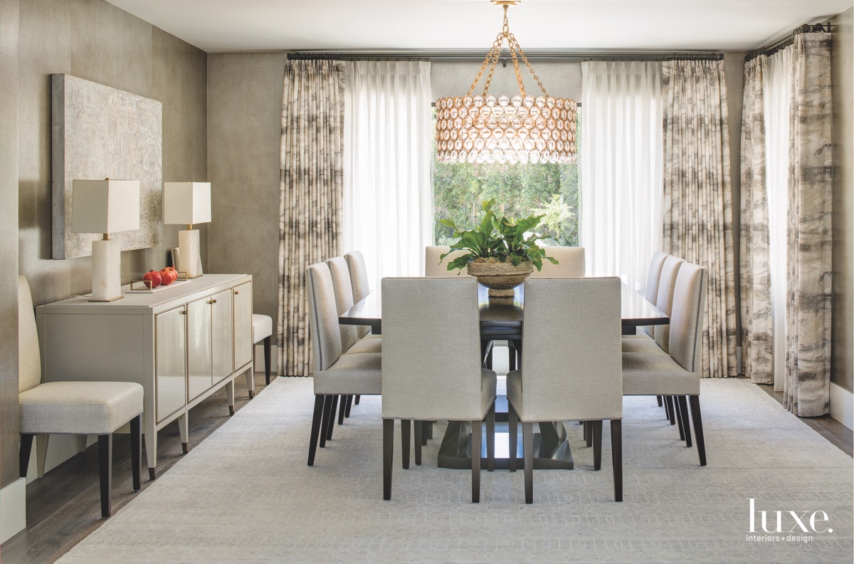 contemporary neutral dining room chandelier