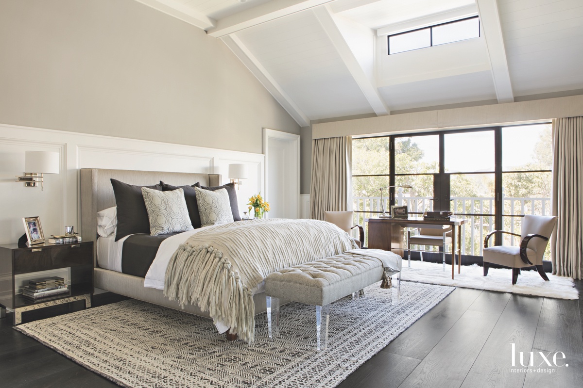 contemporary bedroom neutral tones bed