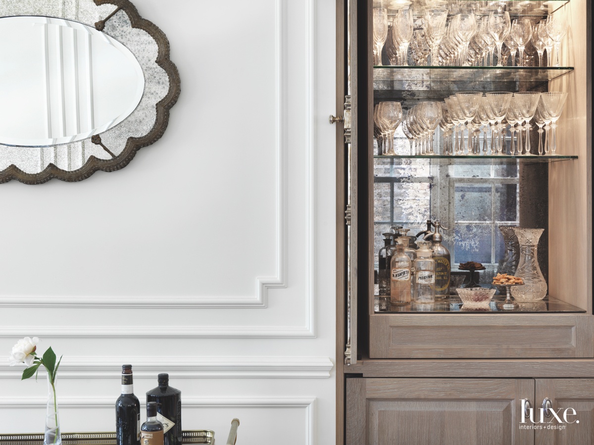 transitional wall moldings in dining...