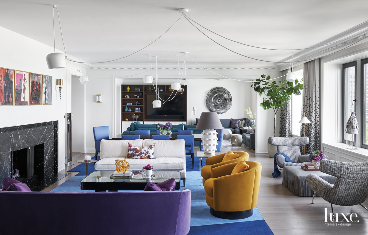 modern multi-color living room serpentine