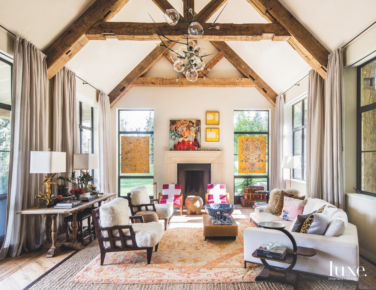 modern living room farmhouse aesthetic...