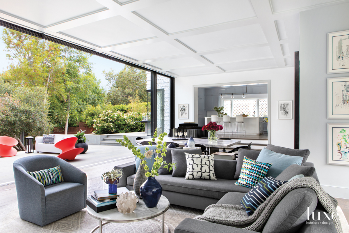 contemporary living area gray sofa...