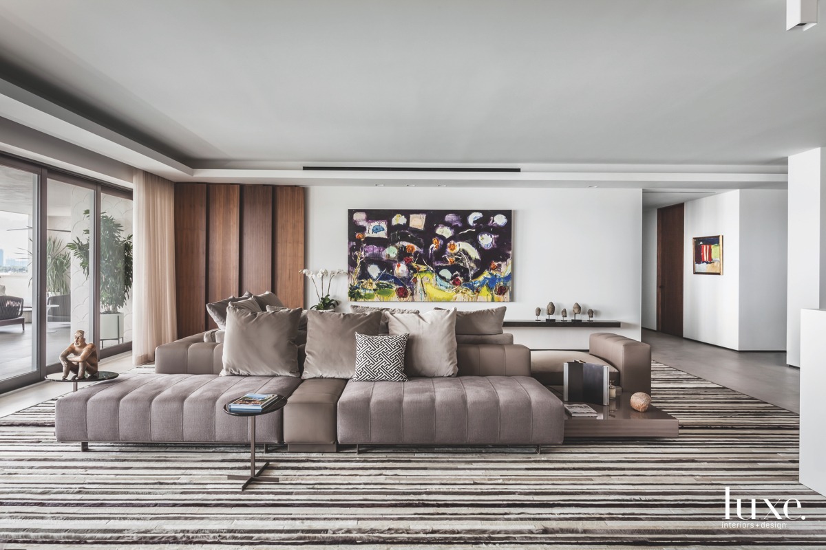 contemporary living room gray sofa...