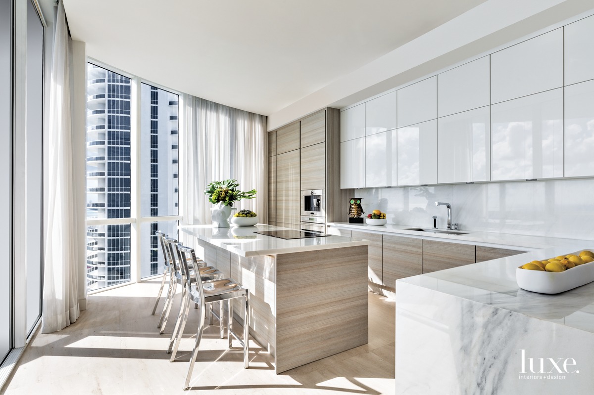 modern neutral kitchen white cabinetry