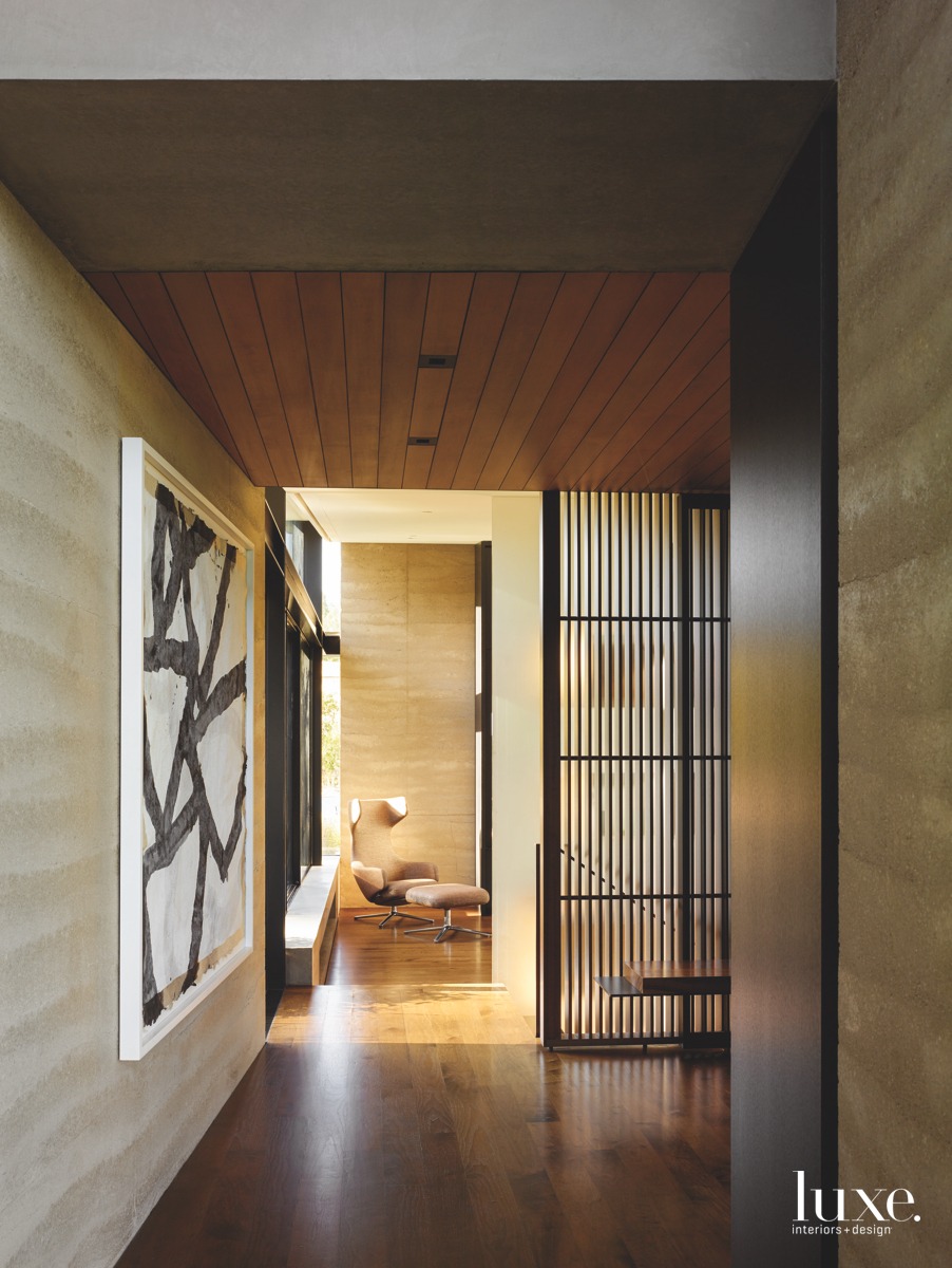 modern neutral hallway abstract art