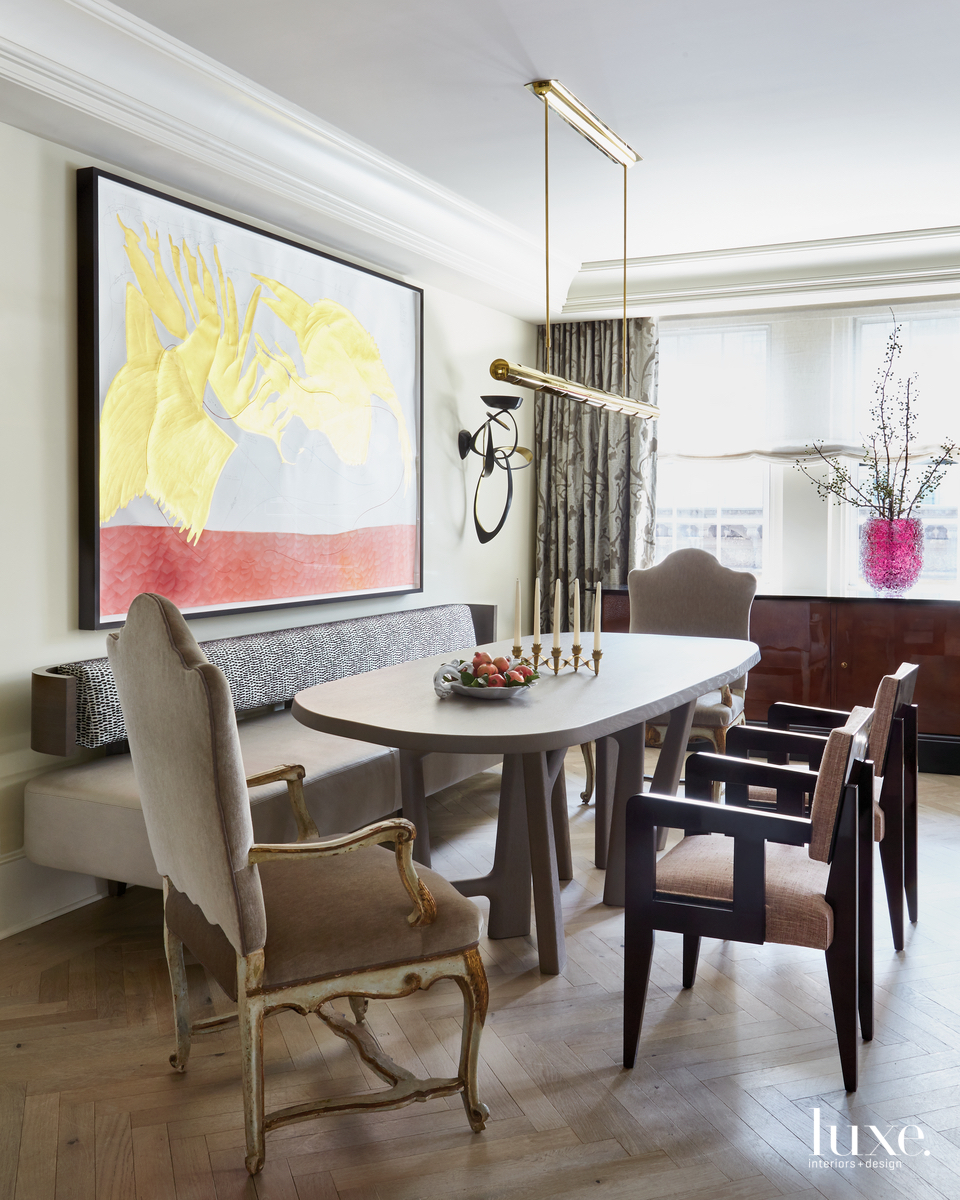 eclectic dining room neutral palette