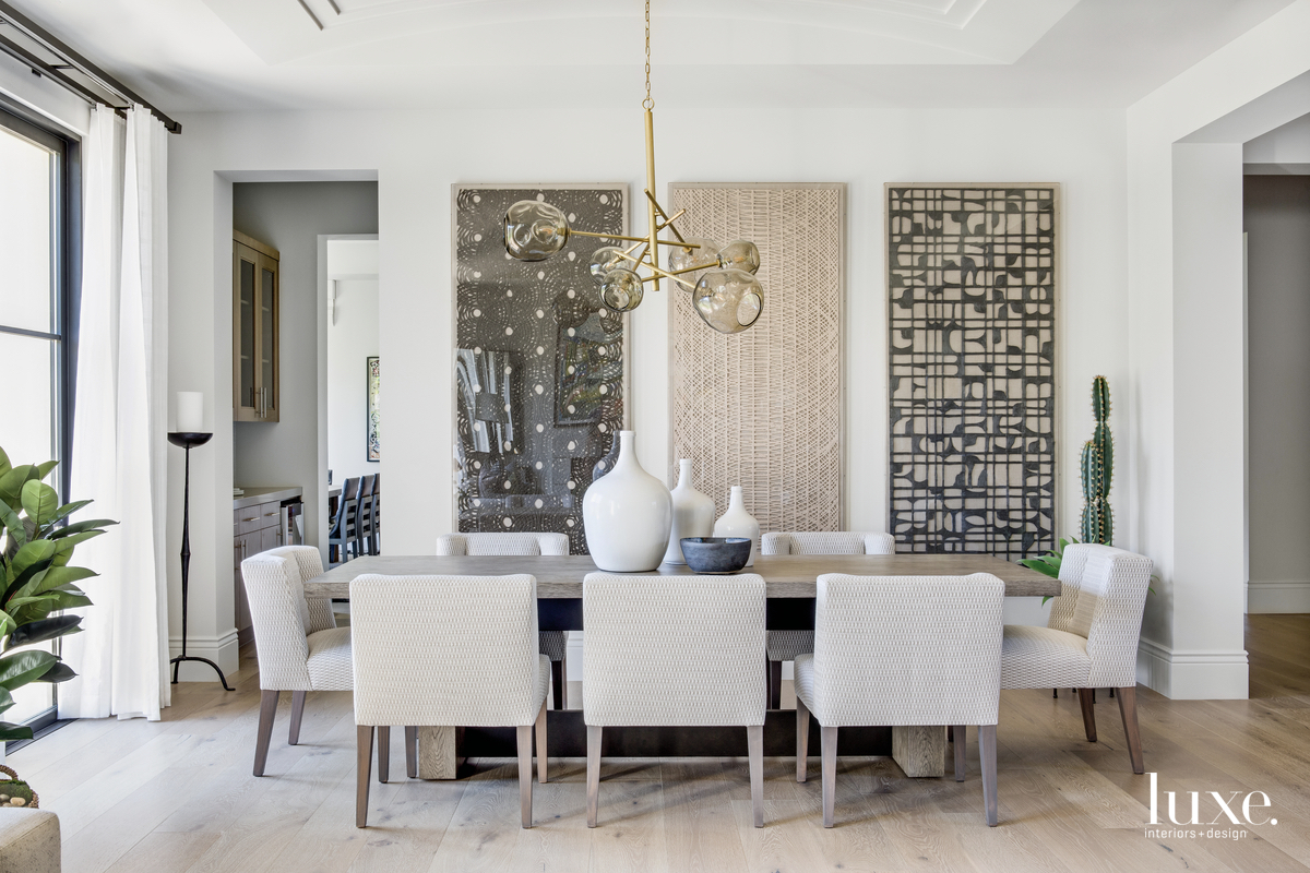 contemporary dining room neutral palette