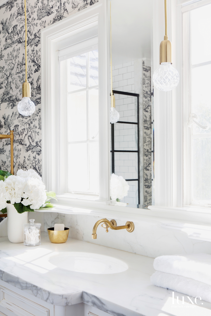 Behind 2 Bathroom Designs With Timeless Touches - Luxe Interiors + Design