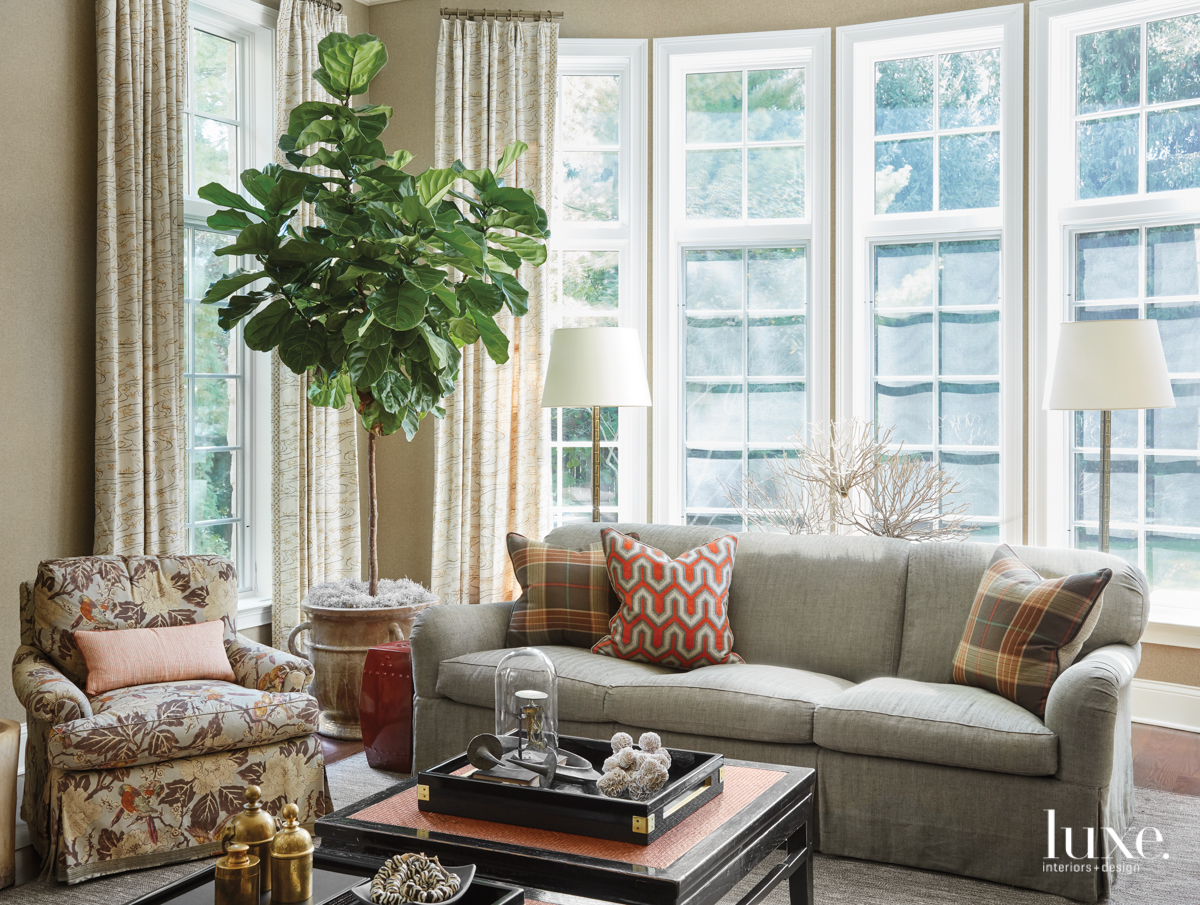 traditional living room upholstered sofa