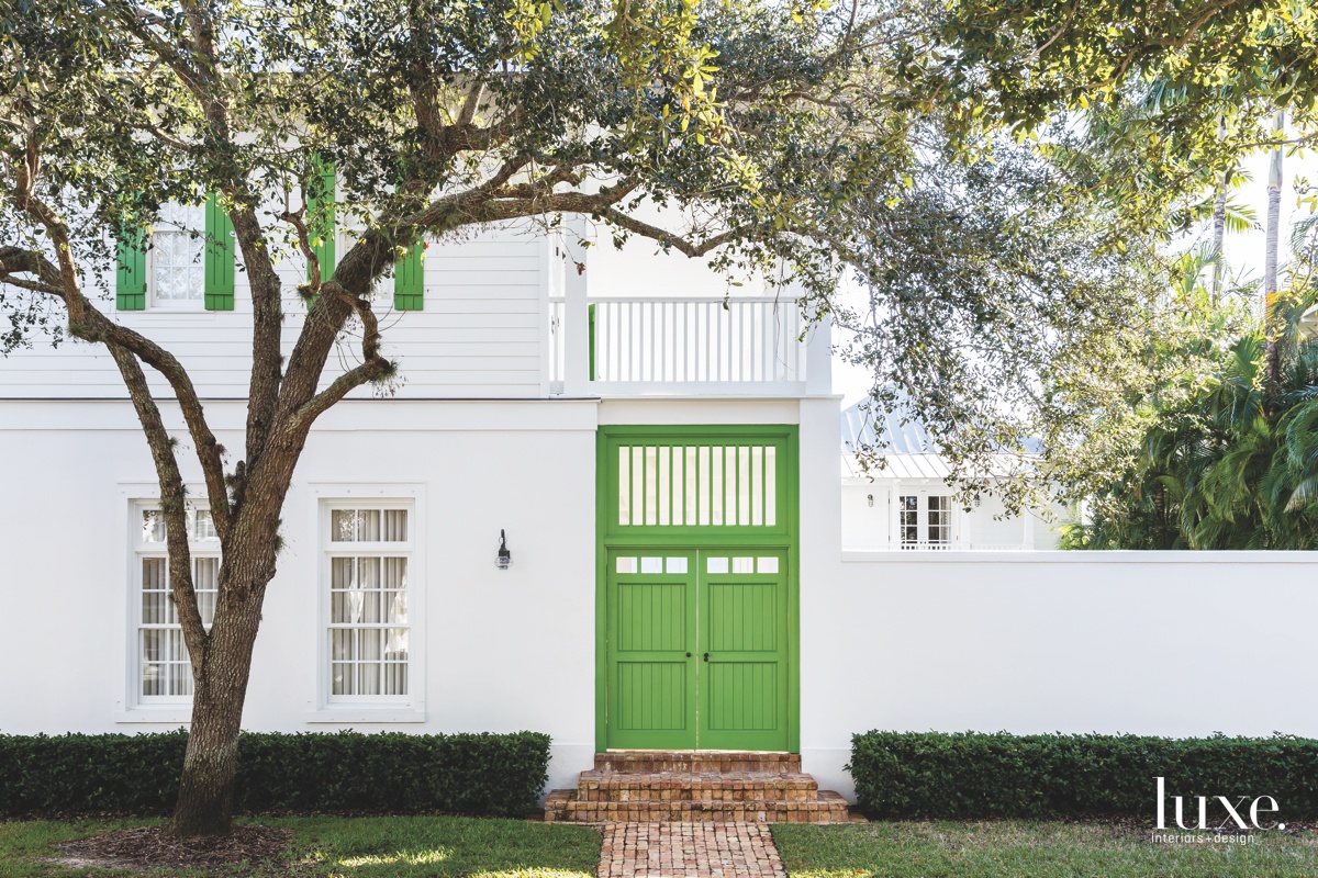 contemporary exterior green entry door