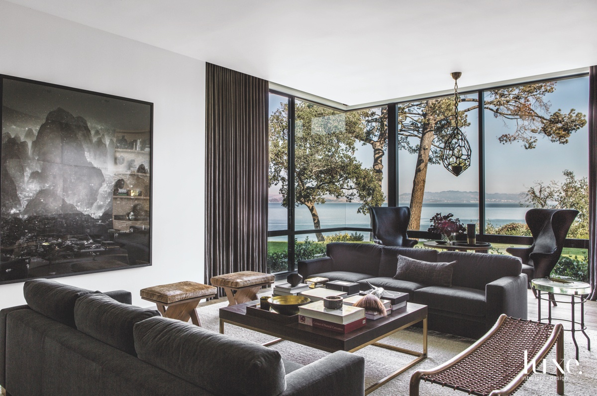 modern gray living room velvet...