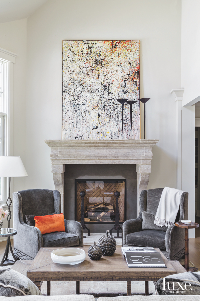 contemporary living room gray velvet...