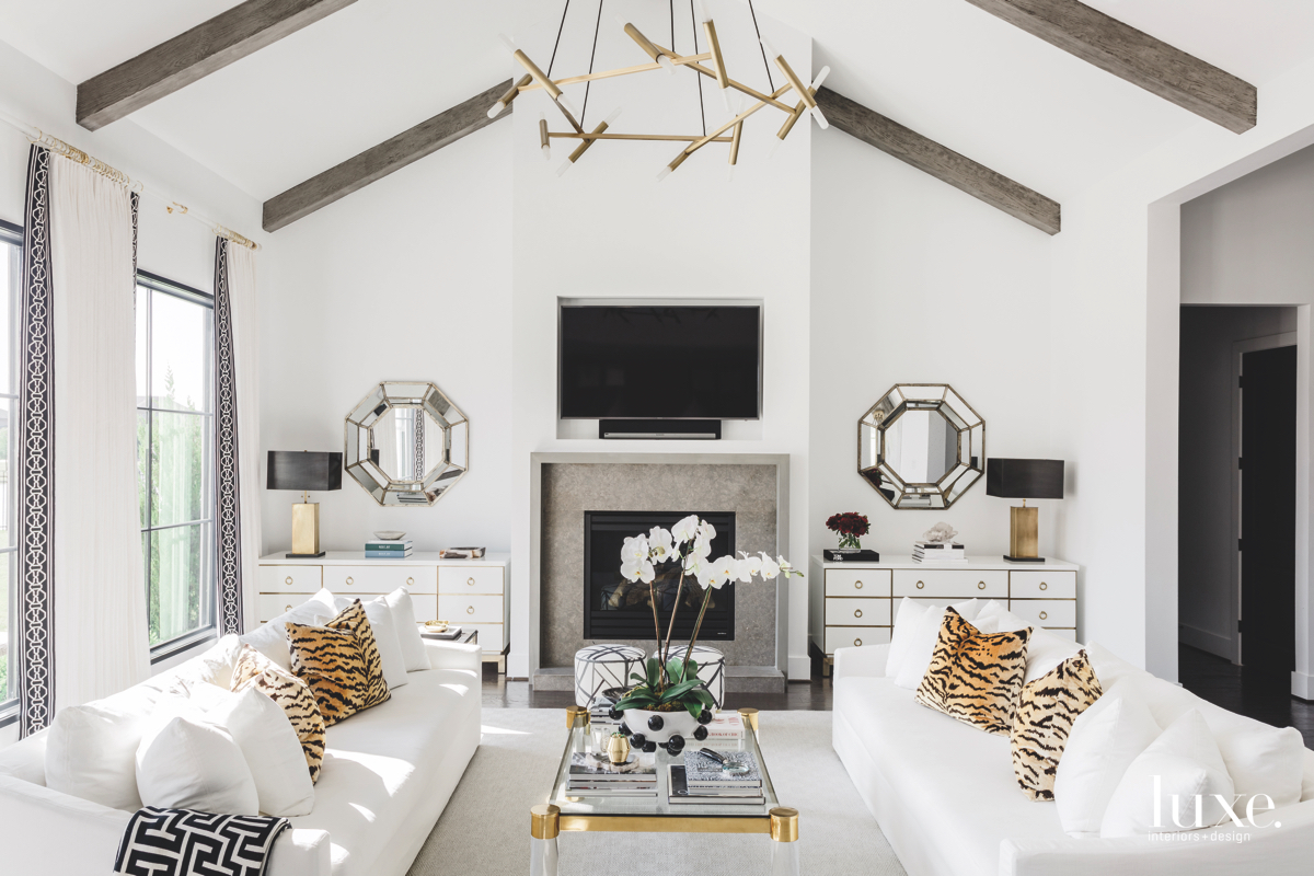 contemporary white living room tiger...