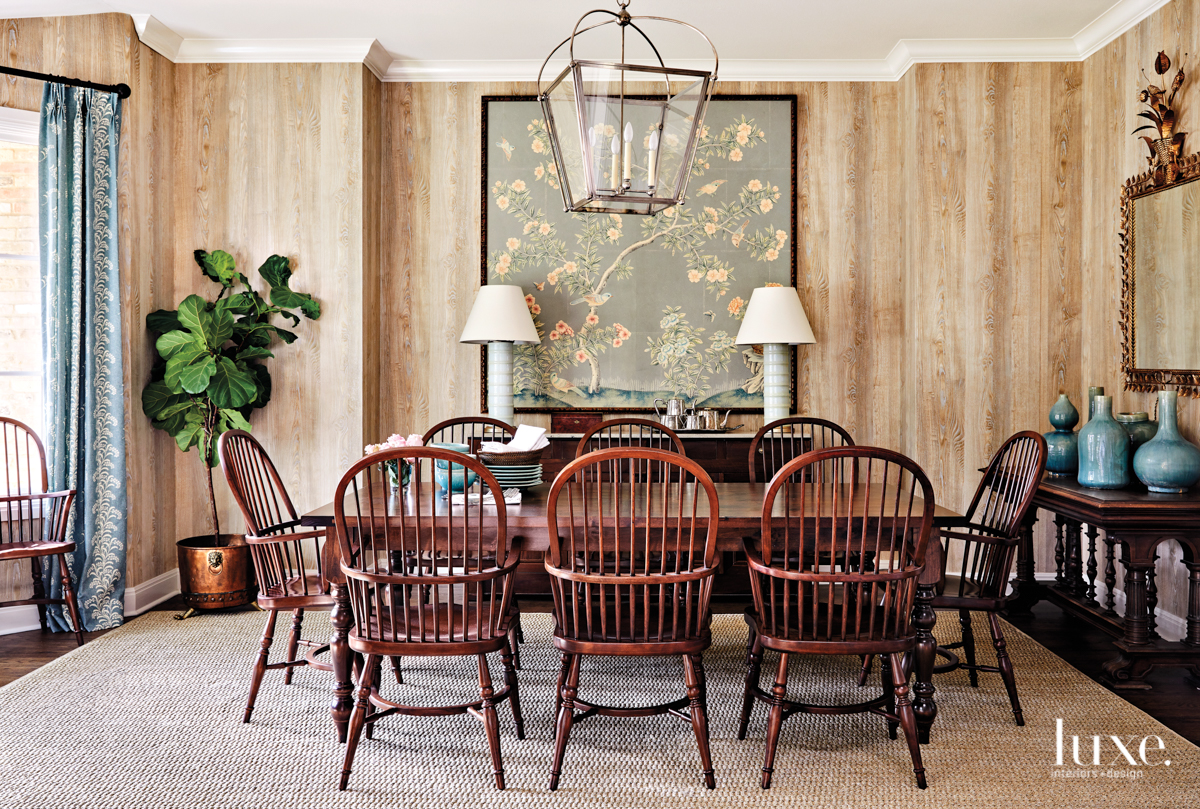traditional brown dining room