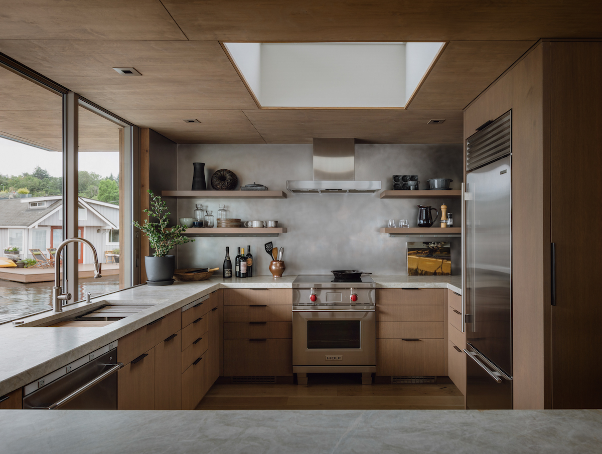 Modern kitchen with high end appliances.