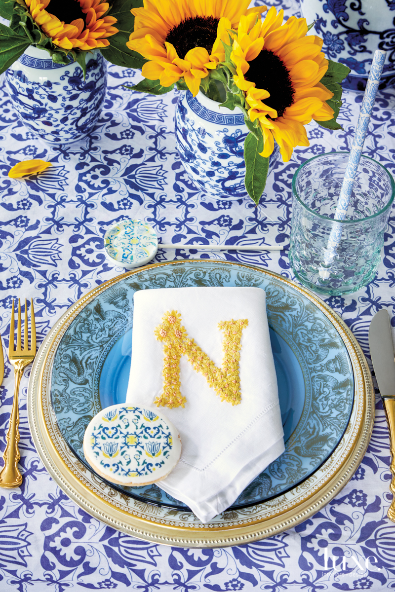 Realizing that the table setting should be as bold as the treats on display, Maven has now developed a line of linens and other objects that showcase her bold, bright style.