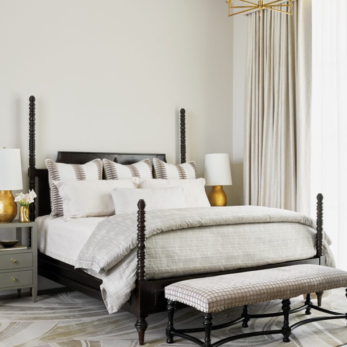 transitional neutral bedroom gold accents