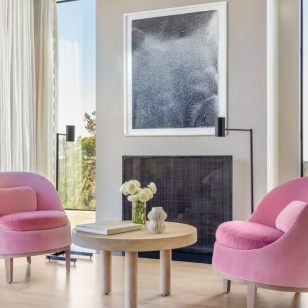 A 15-Page Survey Yields A Design That Fully Embraces This Couple’s Heritage Pink Chairs In Modern Bedroom Seating Area