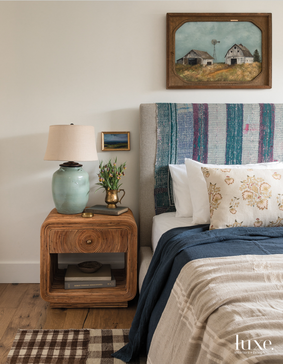 guest bedroom rattan nightstand