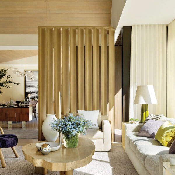 Inside The Rural California Home Designed For Parties And Moments Of Peace white oak screen organic living room