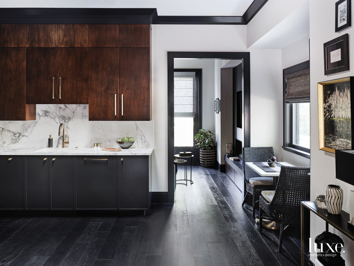 dark kitchen mcbrayer cabinets with porcelain countertops