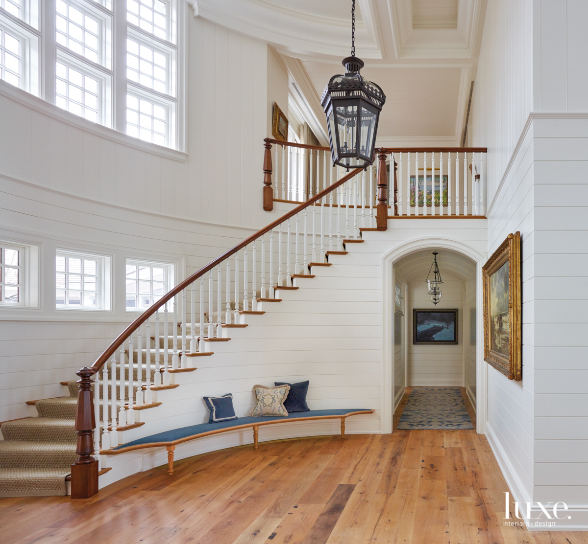 The home entry has beadboard and shiplap throughout.