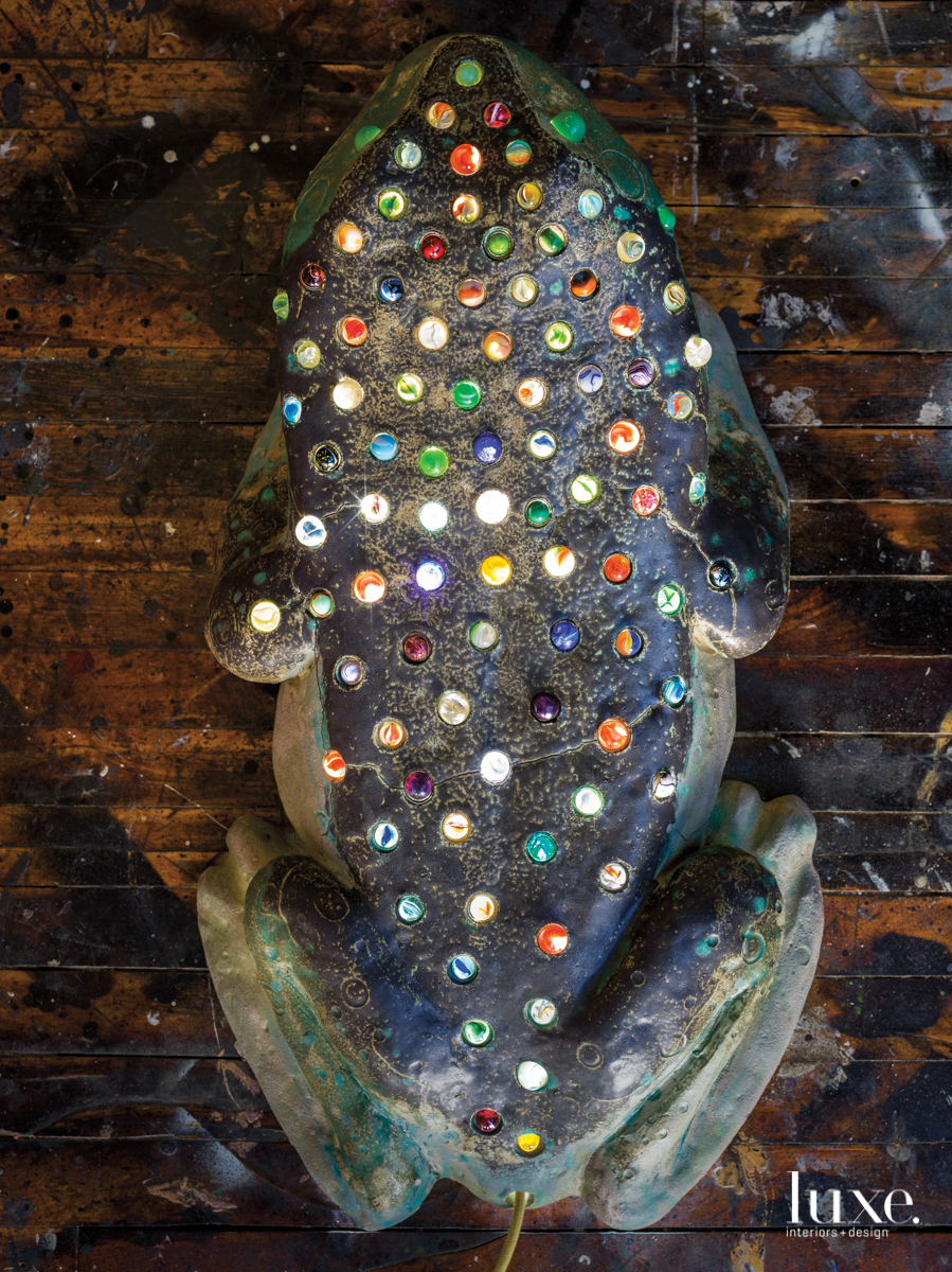 One of Gunn's stoneware frogs.
